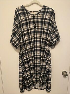 Dwell + Slumber Plaid Caftan Nightgown Modern House Dress Maternity XS/S